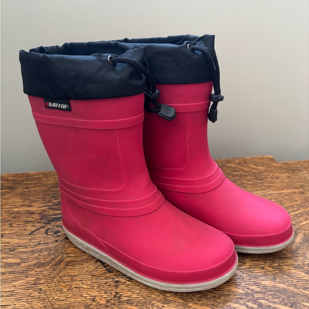 Baffin Kids Waterproof Red Boots with Felt Liners